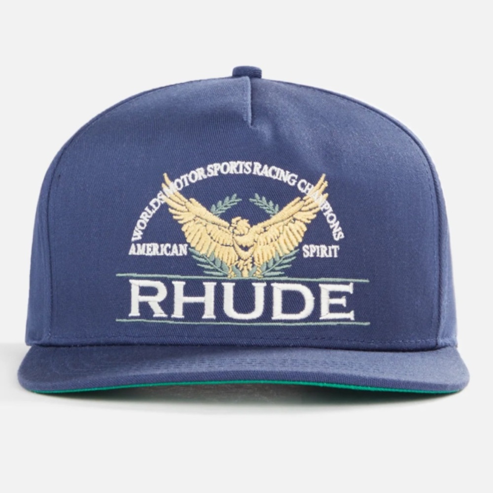 Rhude Navy Cap with Gold Embroidery